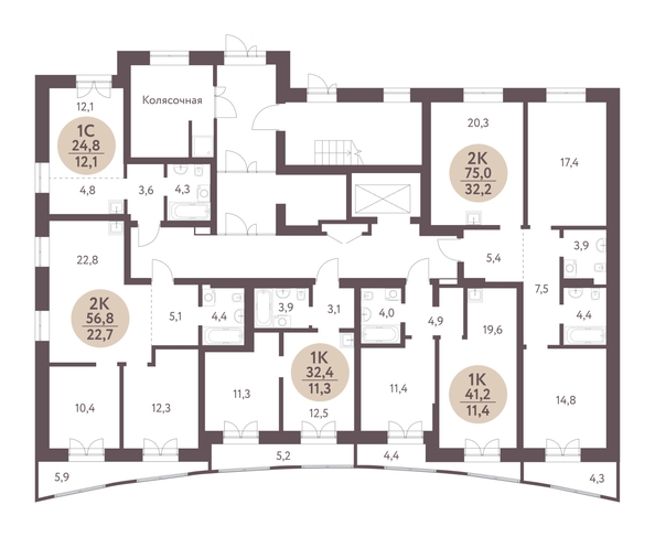 
  Продается 2-комн. квартира, 56.8 м², ЖК Зеленый город, дом 1
. Фото 1.