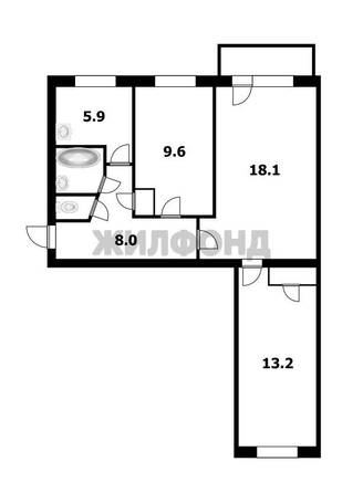 
  Продается 3-комн. квартира, 60 м², Новоуральская ул, д. 27
. Фото 23.