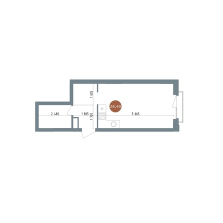 
  Продается студия, 28.4 м², ЖК 19/56 Кварталы Телецентра, сек 5
. Фото 1.