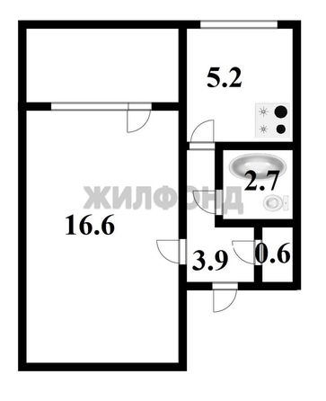 
  Продается 1-комн. квартира, 29 м², Доватора ул, д. 25
. Фото 1.
