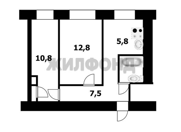 
  Продается 2-комн. квартира, 40.3 м², ЖКО Аэропорта ул, д. 3
. Фото 22.