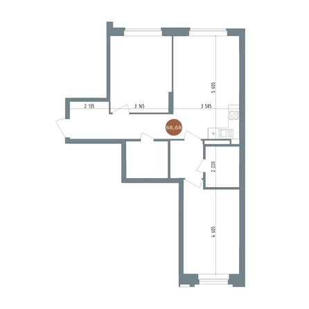 
  Продается 3-комн. квартира, 68.68 м², ЖК 19/56 Кварталы Телецентра, сек 5
. Фото 1.