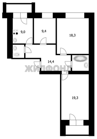
  Продается 3-комн. квартира, 76.7 м², 2-я Обская ул, д. 69/2
. Фото 3.