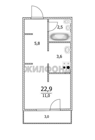 
  Продается студия, 22.9 м², 3-й микрорайон, д. 8
. Фото 2.