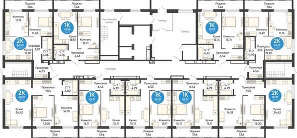 
  Продается 1-комн. квартира, 44.67 м², ЖК Квартал на Большой, дом 1
. Фото 1.