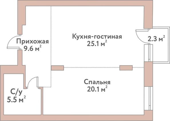
  Продается 2-комн. квартира 60.3 м², в ЖК Флора и Фауна, 18а. Фото 1.