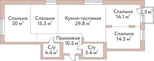 
  Продается 4-комн. квартира 113.8 м², в ЖК Флора и Фауна, 18а. Фото 1.