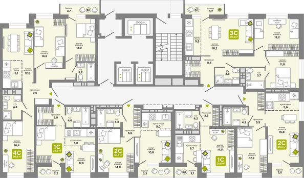 
  Продается 4-комн. квартира, 79.8 м², ЖК Счастливый квартал, дом 2
. Фото 1.