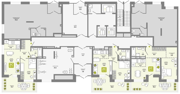
  Продается 2-комн. квартира 43.7 м², в ЖК Счастливый квартал, дом 2. Фото 1.