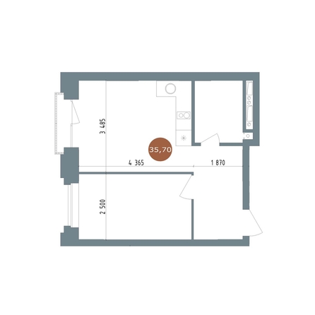 
  Продается 2-комн. квартира, 35.7 м², ЖК 19/56 Кварталы Телецентра, сек 4
. Фото 1.