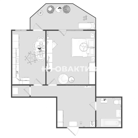 
  Сдается 1-комн. квартира, 56 м², Галущака ул, д. 1
. Фото 2.