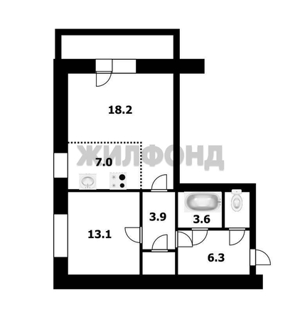 
  Продается 2-комн. квартира, 54.9 м², Виталия Потылицына ул, д. 11/3
. Фото 14.