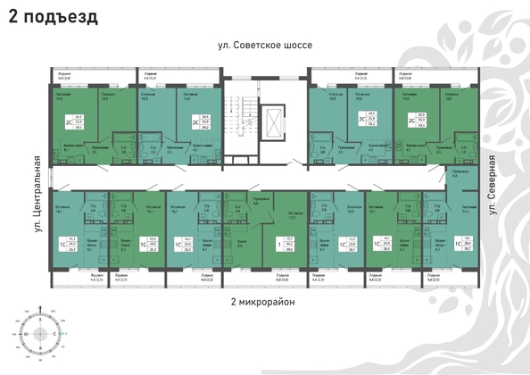 
  Продается 2-комн. квартира, 39.3 м², ЖК Родина, дом 4
. Фото 14.