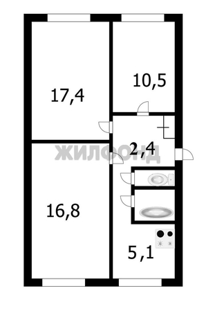 
  Продается 3-комн. квартира, 60.9 м², Есенина ул, д. 15
. Фото 27.
