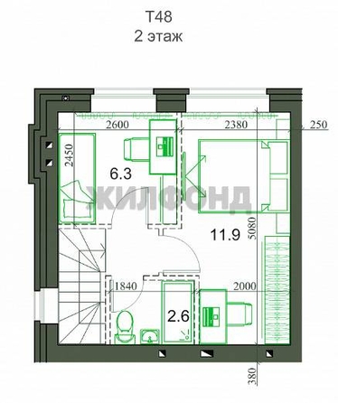 
  Продается 2-комн. квартира, 48.3 м², Березовая (Ключевой жилмассив тер) ул, д. 2
. Фото 5.