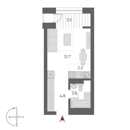 
  Продается студия, 26.8 м², ЖК ОСКАР, дом 1
. Фото 1.