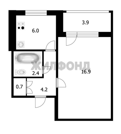 
  Продается 1-комн. квартира, 30.2 м², Ударная ул, д. 25
. Фото 11.