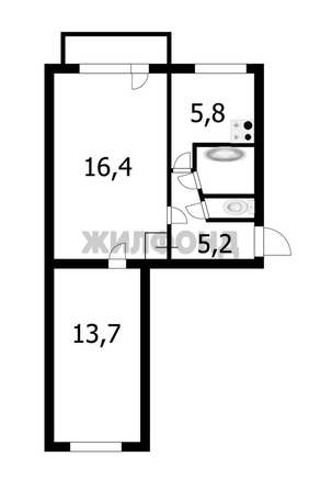 
  Продается 2-комн. квартира, 44.3 м², Новоуральская ул, д. 25
. Фото 15.