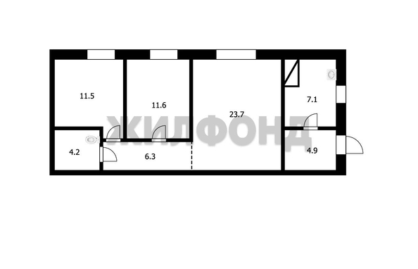 
  Продается 3-комн. квартира, 69.3 м², Лесная ул, д. 7
. Фото 16.