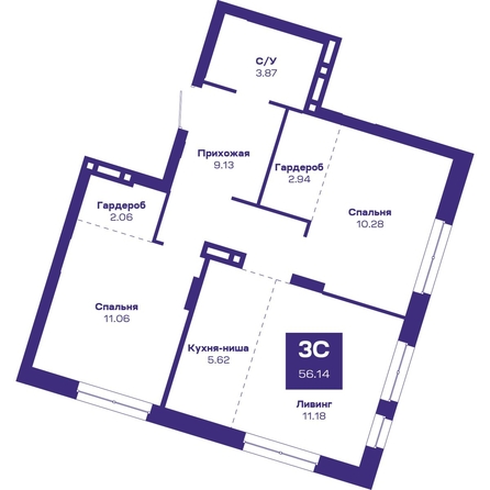 
  Продается 3-комн. квартира, 56.14 м², ЖК Базилик, дом 2
. Фото 1.
