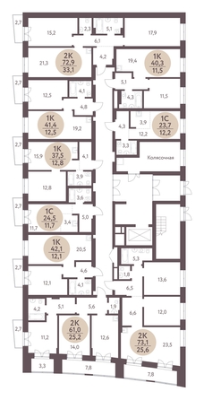 
  Продается 2-комн. квартира, 72.9 м², ЖК Зеленый город, дом 1
. Фото 1.