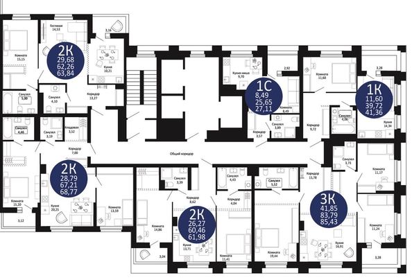 
  Продается 3-комн. квартира 85.43 м², в ЖК Первый на Рябиновой. Фото 1.
