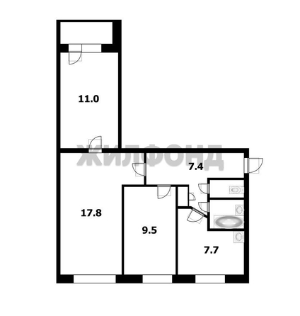 
  Продается 3-комн. квартира, 57.2 м², Столетова ул, д. 30
. Фото 17.