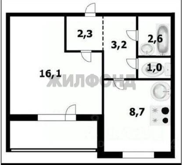 
  Продается 1-комн. квартира, 33.9 м², В. Высоцкого ул, д. 50/4
. Фото 1.