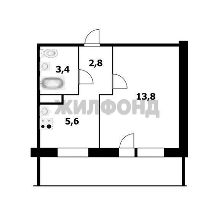 
  Продается 1-комн. квартира, 25.6 м², Тюленина ул, д. 21
. Фото 12.