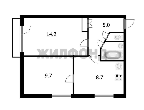 
  Продается 2-комн. квартира, 41.1 м², Юбилейная ул, д. 4
. Фото 13.