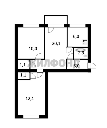 
  Продается 3-комн. квартира, 58.7 м², Объединения ул, д. 56
. Фото 2.
