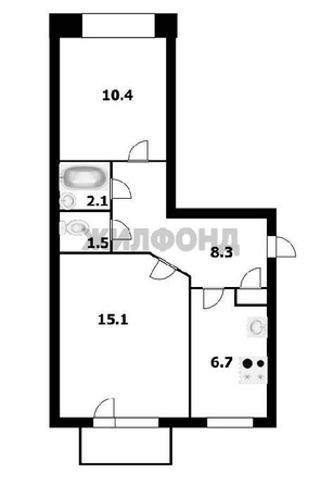 
  Продается 2-комн. квартира, 43.7 м², Космическая ул, д. 8
. Фото 14.