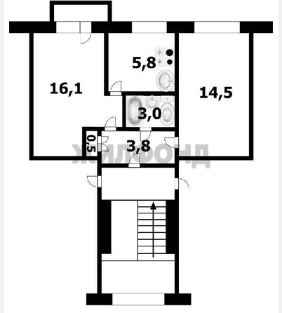 
  Продается 2-комн. квартира, 43.7 м², Невельского ул, д. 69
. Фото 12.