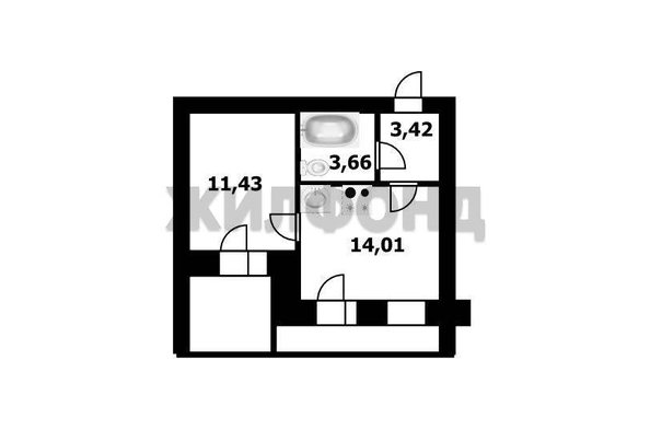
  Продается 2-комнатный апартамент, 39 м², АК Пилигрим
. Фото 8.
