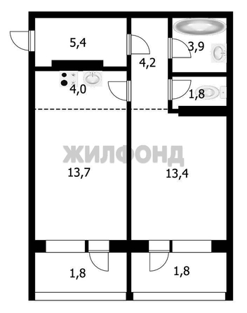 
  Продается 2-комн. квартира, 53.6 м², ЖК Акварельный 3.0, дом 1
. Фото 15.