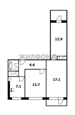 
  Продается 3-комн. квартира, 62.5 м², Дзержинского пр-кт, д. 12
. Фото 1.