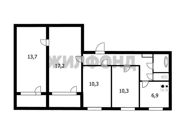 
  Продается 4-комн. квартира, 70.6 м², Кропоткина ул, д. 118/6
. Фото 27.