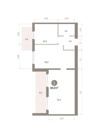 
  Продается 1-комн. квартира 79.96 м², в ЖК Пшеница, дом 5.2. Фото 2.