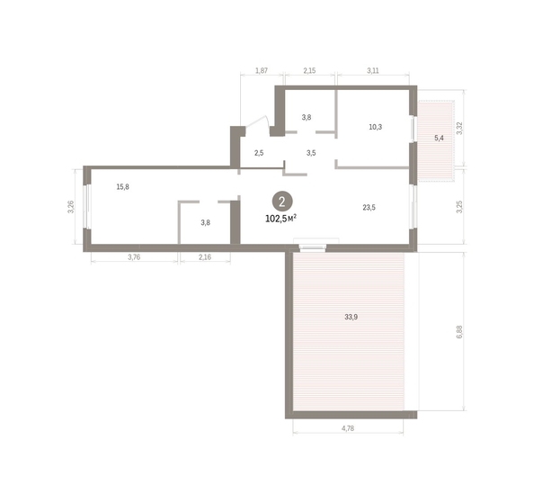 
  Продается 2-комн. квартира 102.51 м², в ЖК Пшеница, дом 5.2. Фото 1.