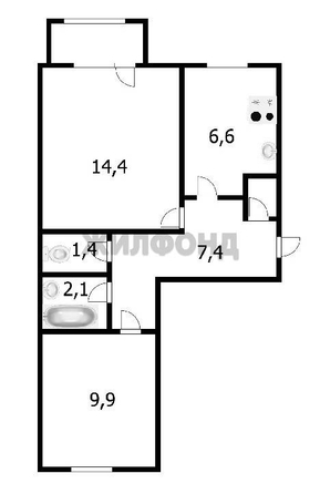 
  Продается 2-комн. квартира 43.5 м². Фото 16.