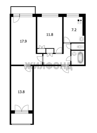 
  Продается 3-комн. квартира, 59.8 м², Танкистов ул, д. 21
. Фото 19.