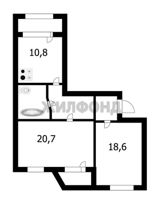 
  Продается 2-комн. квартира, 65 м², Серебренниковская ул, д. 4/1
. Фото 12.
