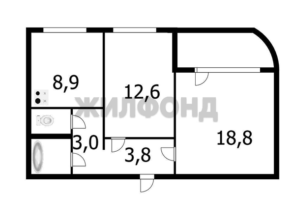 
  Продается 2-комн. квартира, 50.5 м², 25 лет Октября ул, д. 14
. Фото 21.