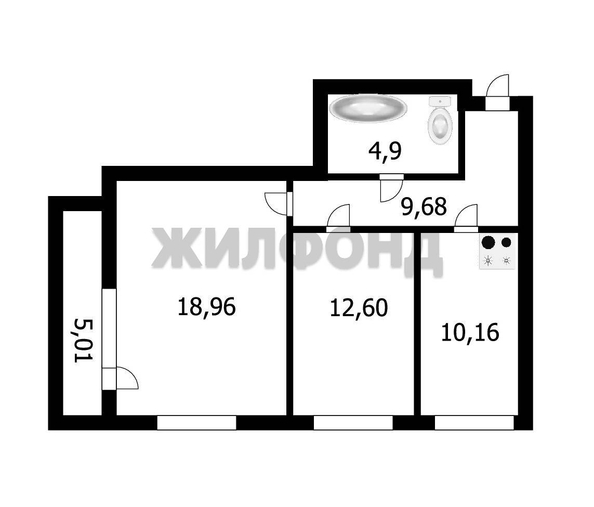 
  Продается 2-комн. квартира, 56.3 м², 1-я Чулымская ул, д. 112/5
. Фото 28.
