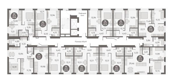 
  Продается 2-комн. квартира, 65.44 м², ЖК Первый на Титова
. Фото 1.