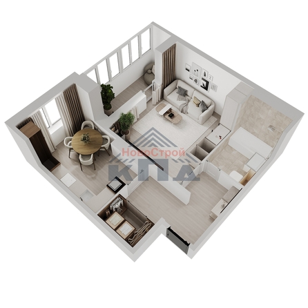
  Продается 1-комн. квартира 44.2 м², в ЖК Два поэта. Фото 1.