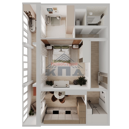 
  Продается 2-комн. квартира 61.97 м², в ЖК Два поэта. Фото 1.