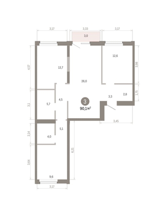 
  Продается 3-комн. квартира 90.11 м², в ЖК Город на озере. Фото 2.