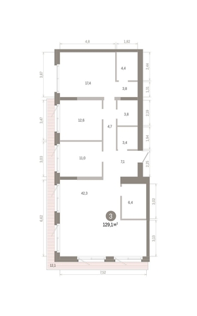 
  Продается 3-комн. квартира 129.07 м², в ЖК Город на озере. Фото 1.