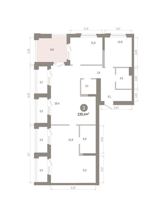 
  Продается 3-комн. квартира 130.39 м², в ЖК Город на озере. Фото 1.
